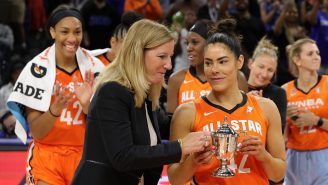 Kelsey Plum’s Tiny WNBA All-Star Game MVP Trophy Gets Ripped Apart