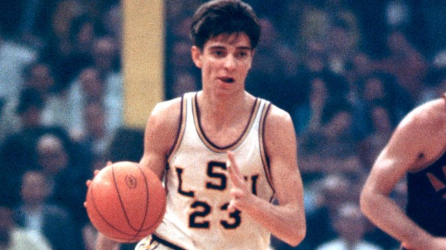 Pete Maravich playing college basketball at LSU