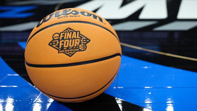 Final Four logo on basketball at March Madness