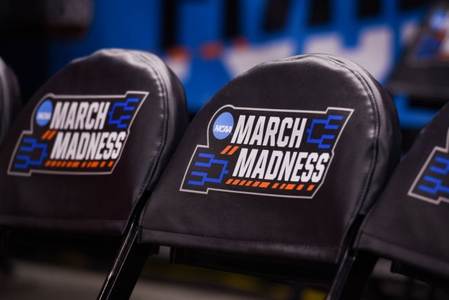 March Madness logo on chair