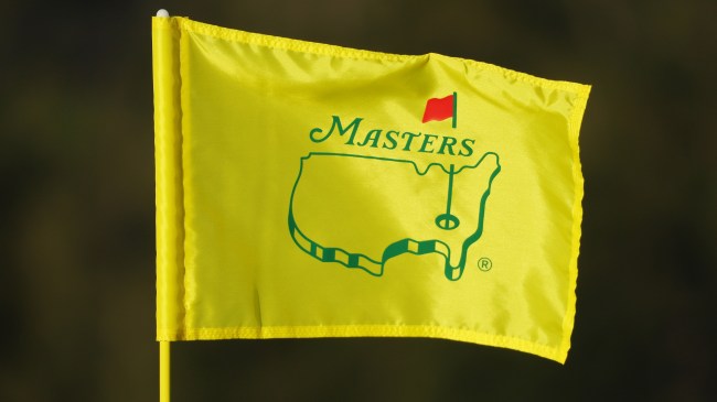 The Masters logo on a flag at Augusta National