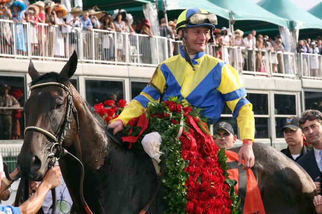 Street Sense covered in roses after winning the Kentucky Derby