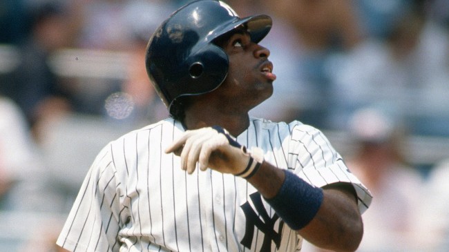 Deion Sanders playing for the New York Yankees