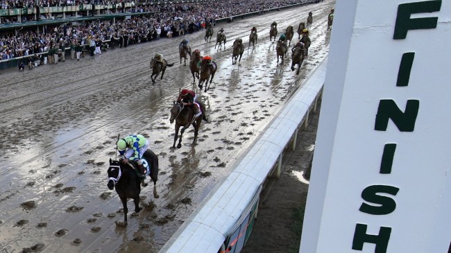 The finish line at the Kentucky Derby